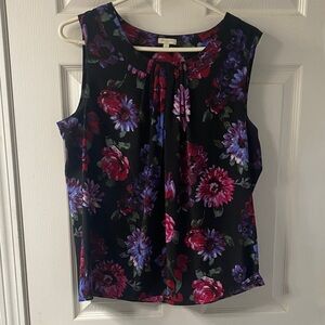 Talbots Multicolor Floral Sleeveless Blouse